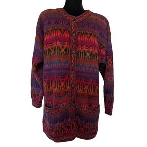 Dakota Multicolor 100% Alpaca Cardigan Sweater Size‎ Medium